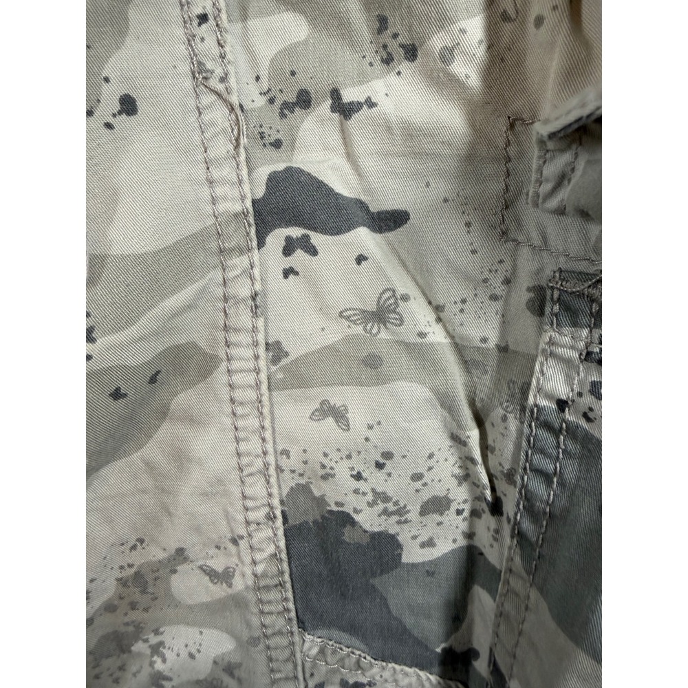 Unionbay Cargo Pants Womens 17 Grey Camo Butterfly Print Utility Drawstring Wide - Picture 2 of 7